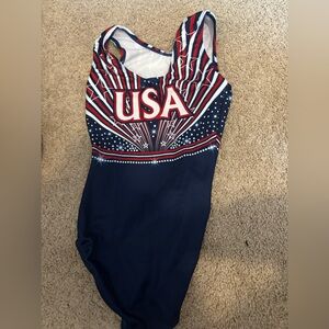 GK Women's USA Leotard - Navy, Red, and White